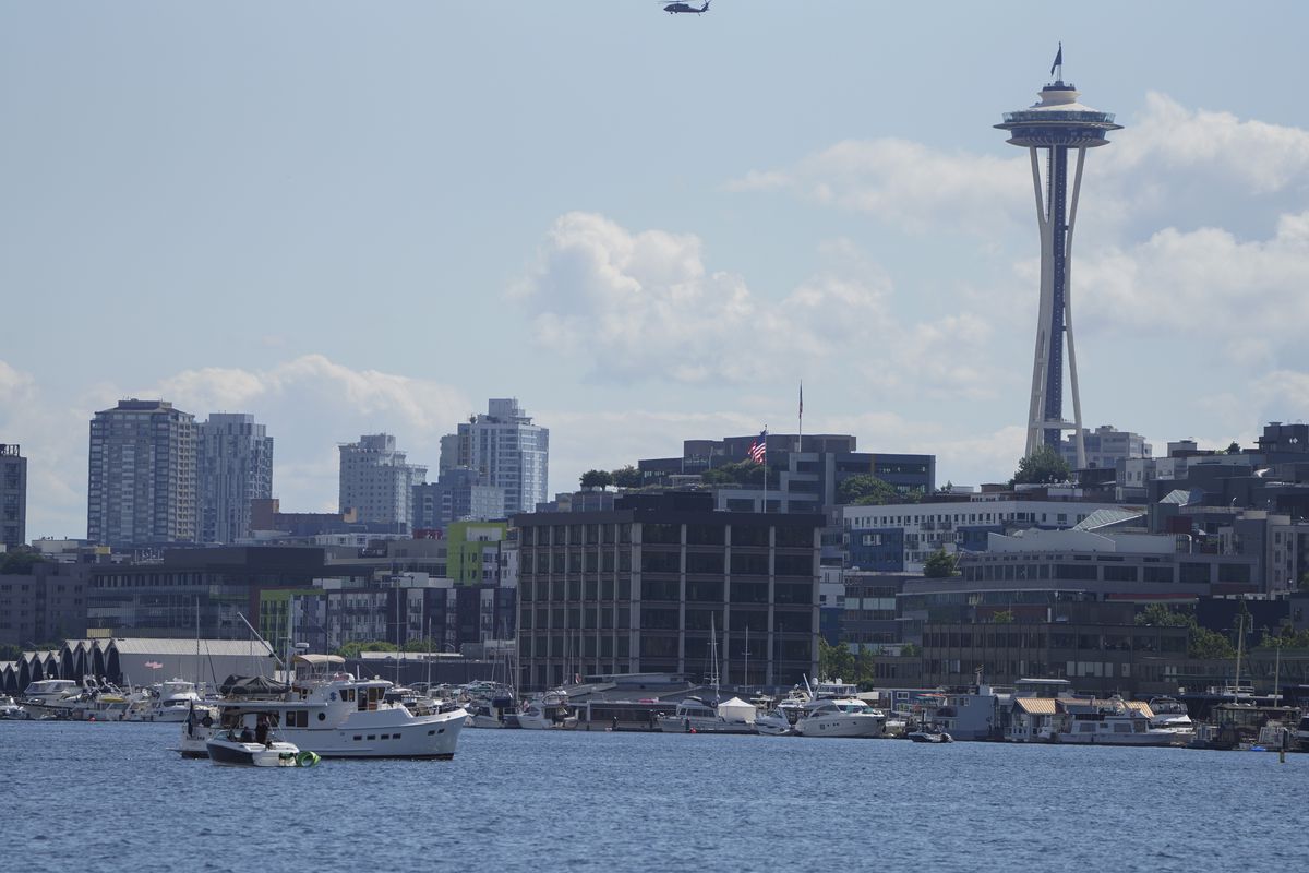 The Seattle skyline, with the Space Needle on the right.