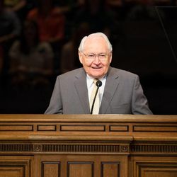 Elder L. Tom Perry of the Quorum of the Twelve Apostles addressed how today's technology is helping the Church share the gospel throughout the world. 