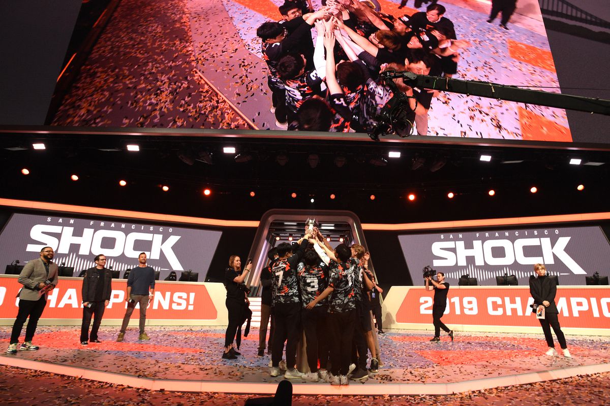 PHILADELPHIA, PENNSYLVANIA - SEPTEMBER 29: A view of The San Francisco Shock and Vancouver Titans will face off at the Overwatch League Grand Finals 2019 at Wells Fargo Center on September 29, 2019 in Philadelphia, Pennsylvania.&nbsp; (From Getty)