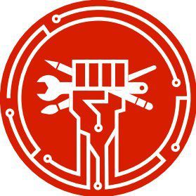 CODE-CWA logo, a fist with a pencil, paint brush, and wrench