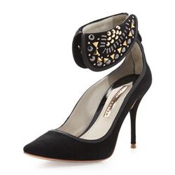 <strong>Sophia Webster</strong> Leandra Suede Ankle-Collar Pump, <a href="http://www.neimanmarcus.com/Sophia-Webster-Leandra-Suede-Ankle-Collar-Pump-Black-Sophia-Webster/prod168630067_cat46890736__/p.prod?icid=home0c_SophiaWebster_0114&searchType=EndecaDr