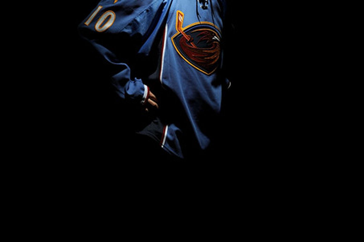 LOS ANGELES, CA - JUNE 25:  Alexander Burmistrov, drafted eighth overall by the Atlanta Thrashers, poses on stage during the 2010 NHL Entry Draft at Staples Center on June 25, 2010 in Los Angeles, California.  (Photo by Harry How/Getty Images)