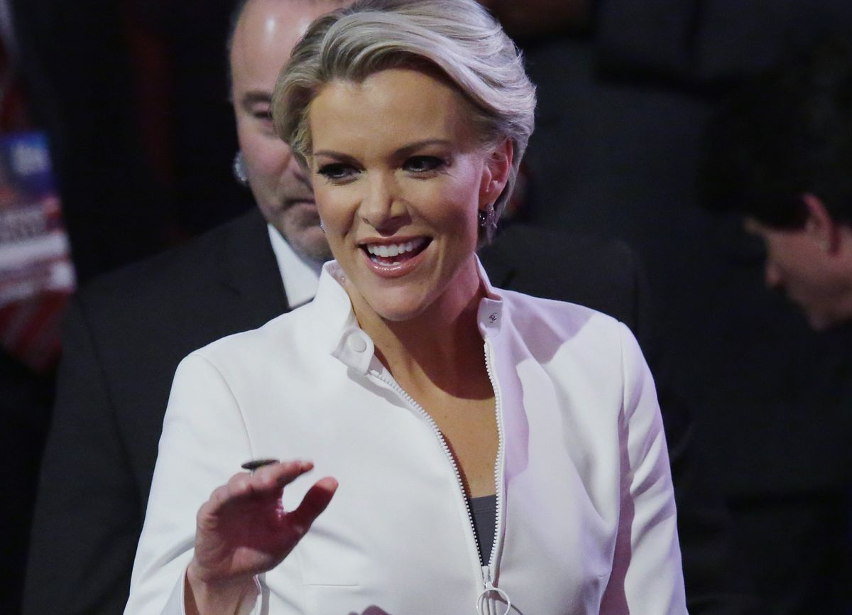 Megyn Kelly at the Fox News debate she moderated between the Republican candidates