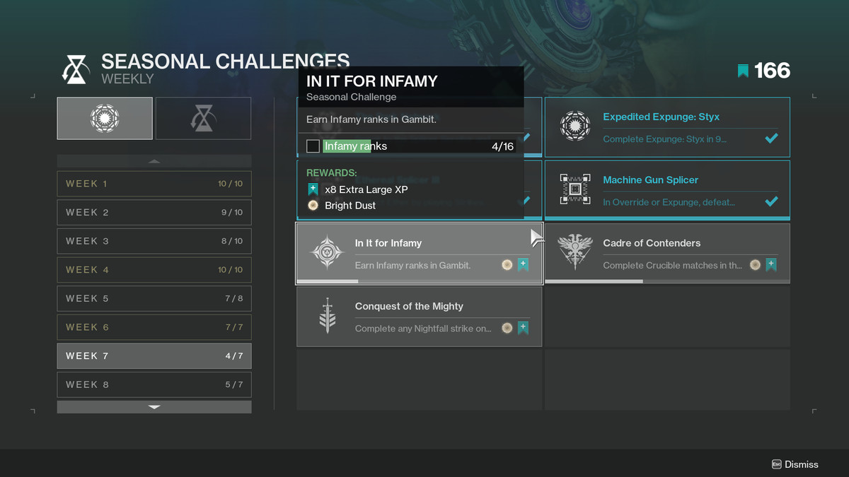 Destiny 2 weekly challenges for Season of the Splicer