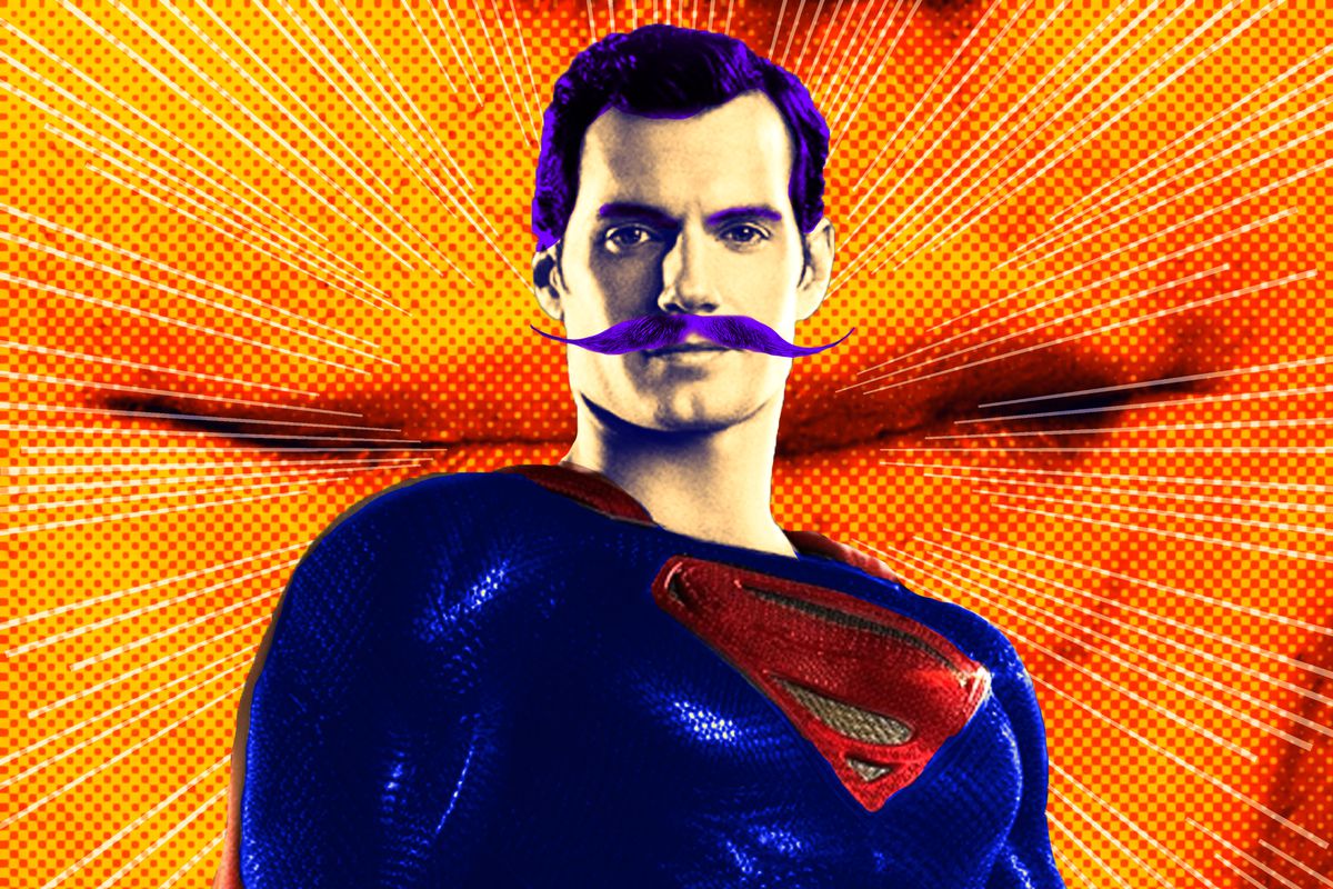 Superman with a mustache