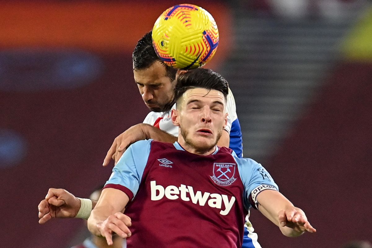 Declan Rice and Luka Milivojevic - West Ham United vs Crystal Palace - English Premier League