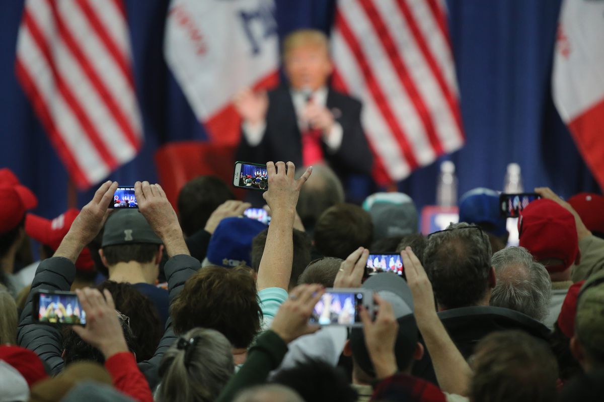 Donald Trump Campaigns In Western Iowa Day Before State's Caucus