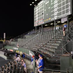 Mon 10:49 p.m. The view from the right-field porch - 