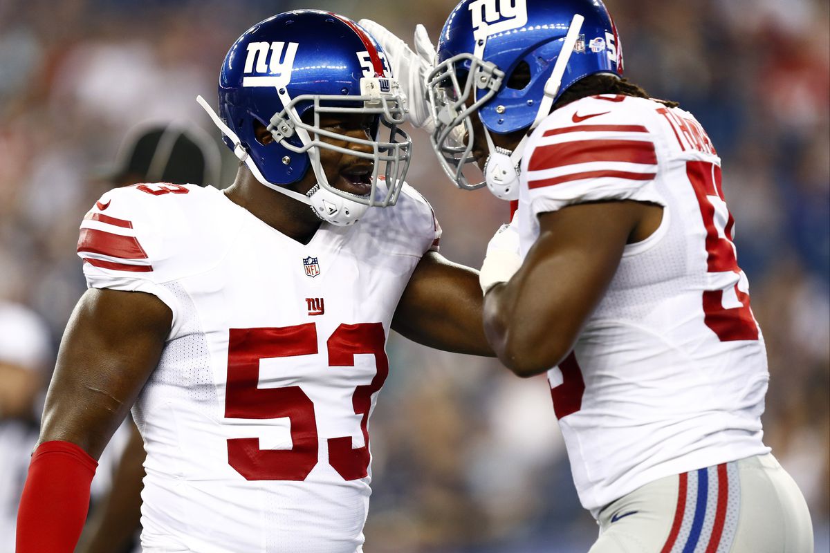 Jameel McClain (53) was cut Saturday by the Giants