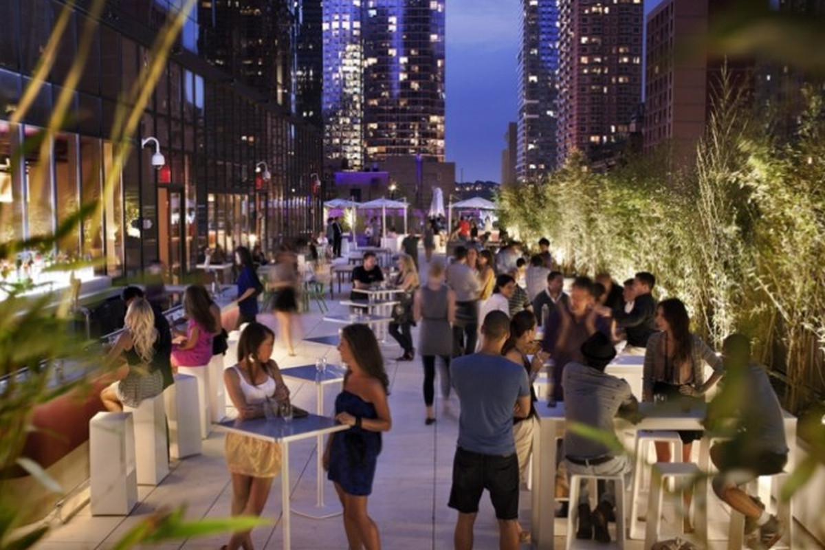 The terrace of the New York City Yotel