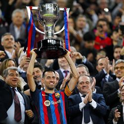 Busquets and the trophy for one last time