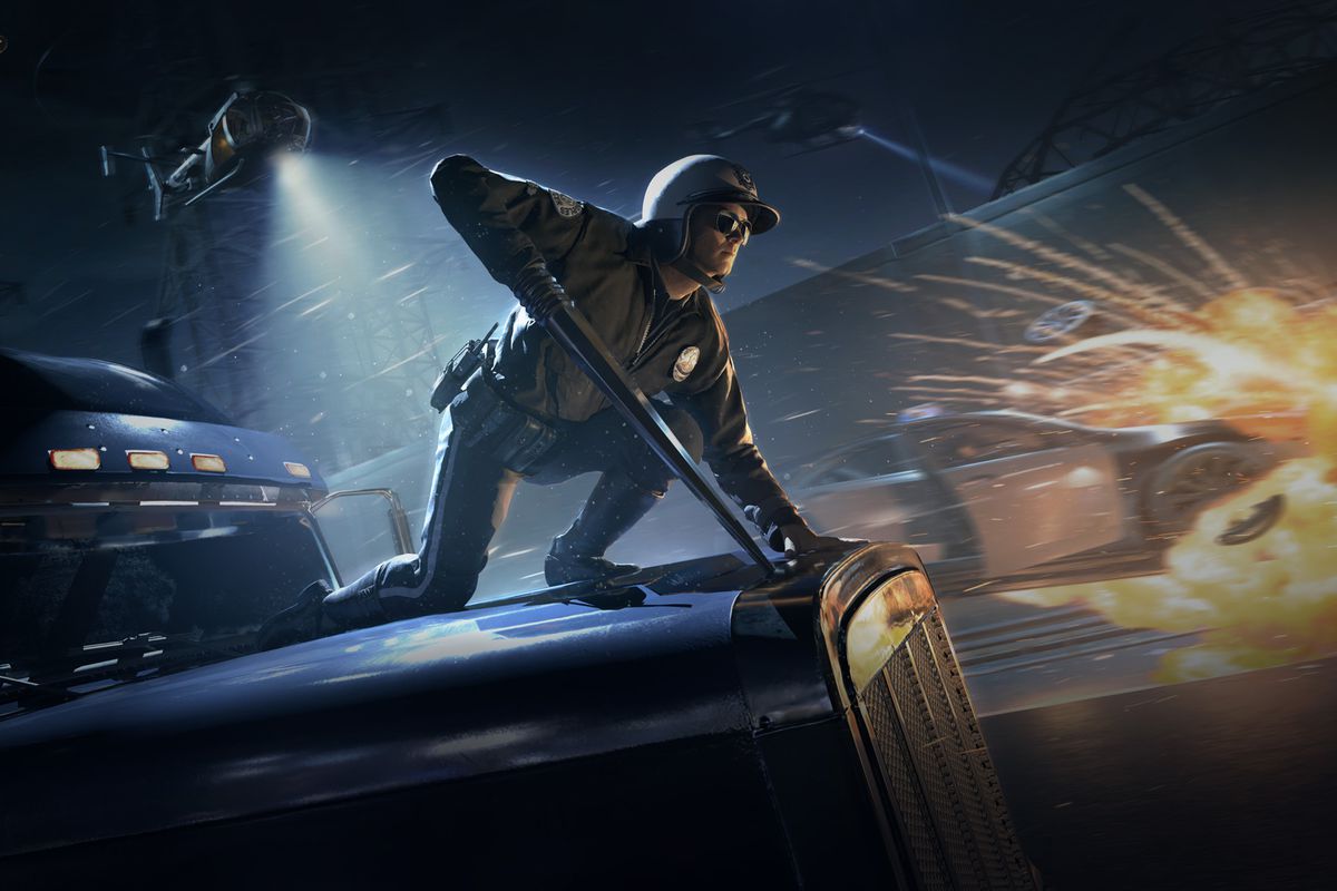 A T-1000 Terminator rides on the front of a semi truck in artwork from Call of Duty: Warzone
