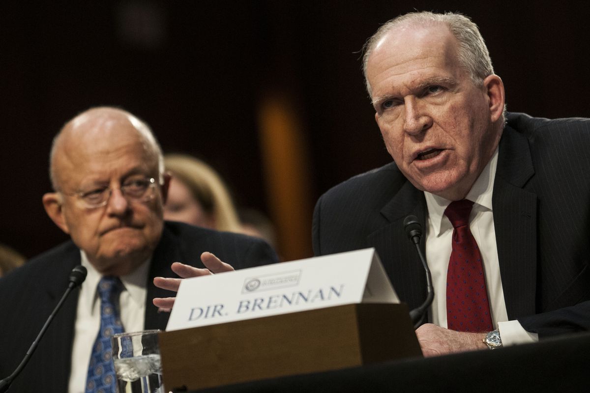 Former CIA Director John Brennan and former Director of National Intelligence James Clapper.