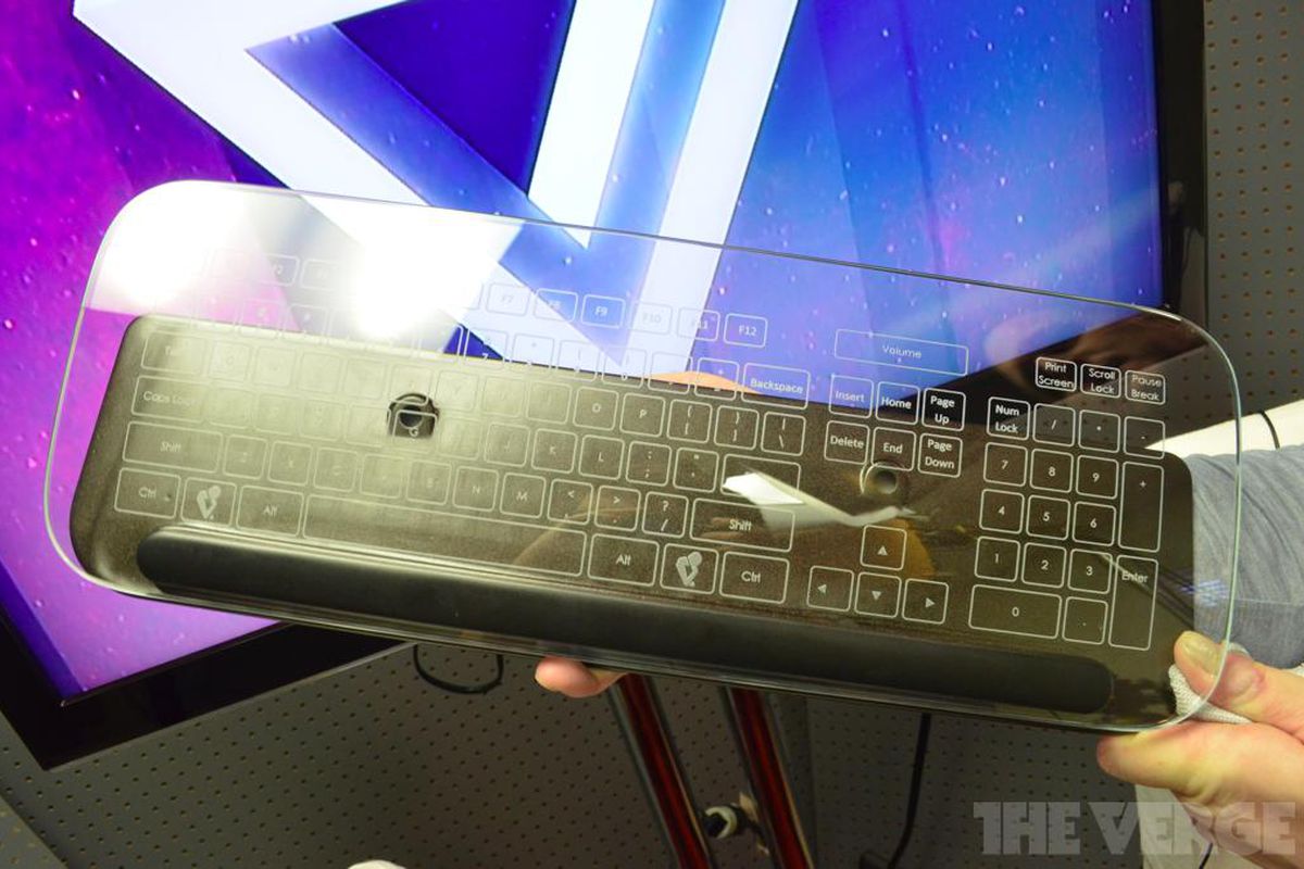 Gallery Photo: Glass Multitouch Keyboard hands-on pictures