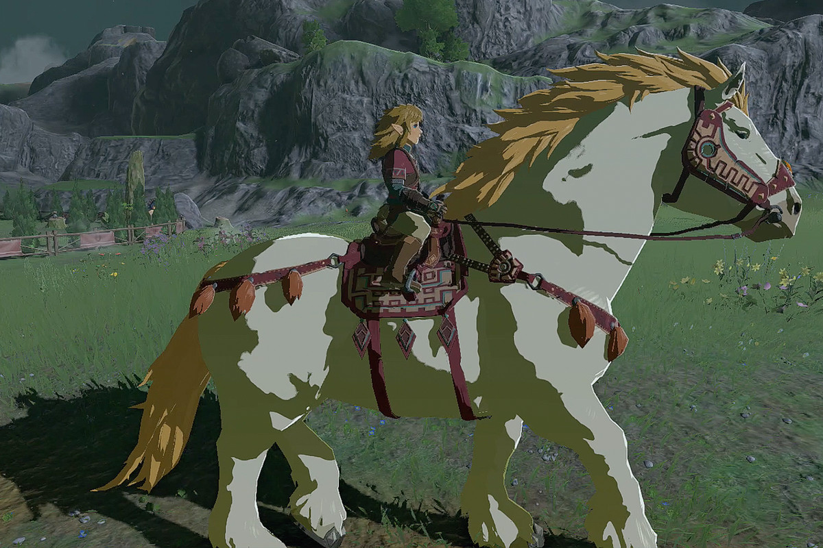 In The Legend of Zelda: Tears of the Kingdom, Link rides the Giant White Stallion.