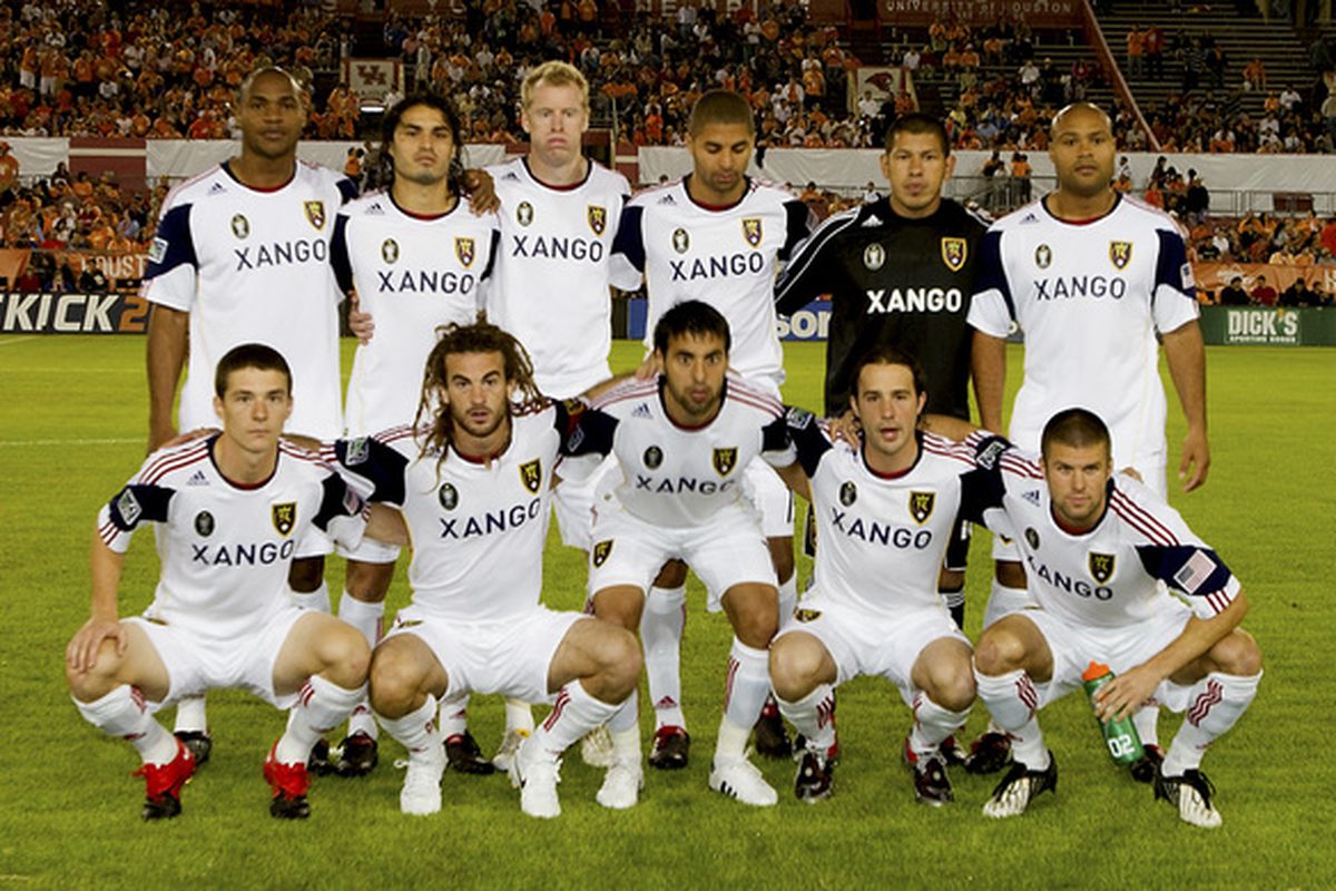 HOUSTON - APRIL 01: The 2010 Real Salt Lake team before taking on the Houston Dynamo on April 1, 2010 in Houston, Texas.  (Photo by Bob Levey/Getty Images)