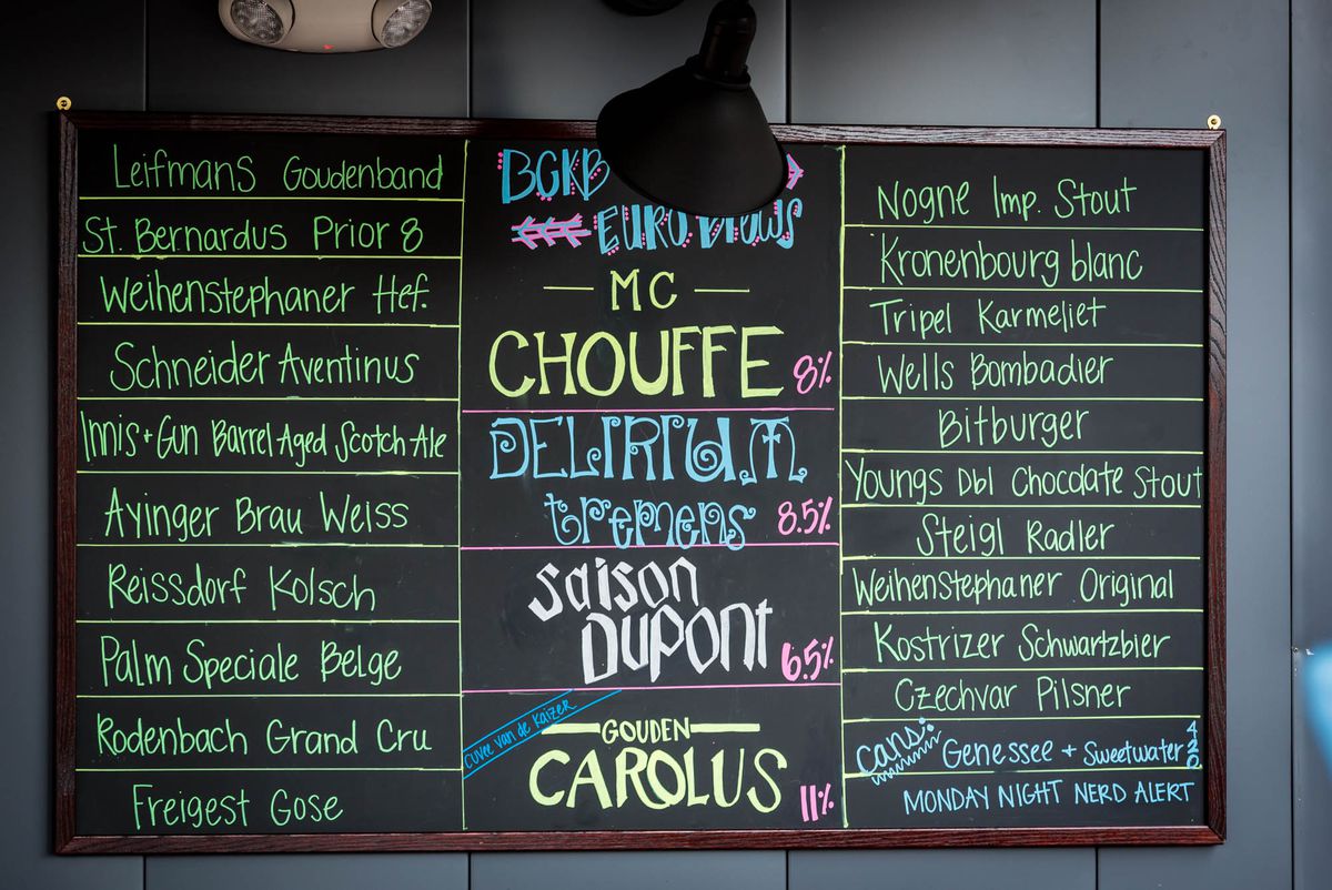 Beer chalkboard menu