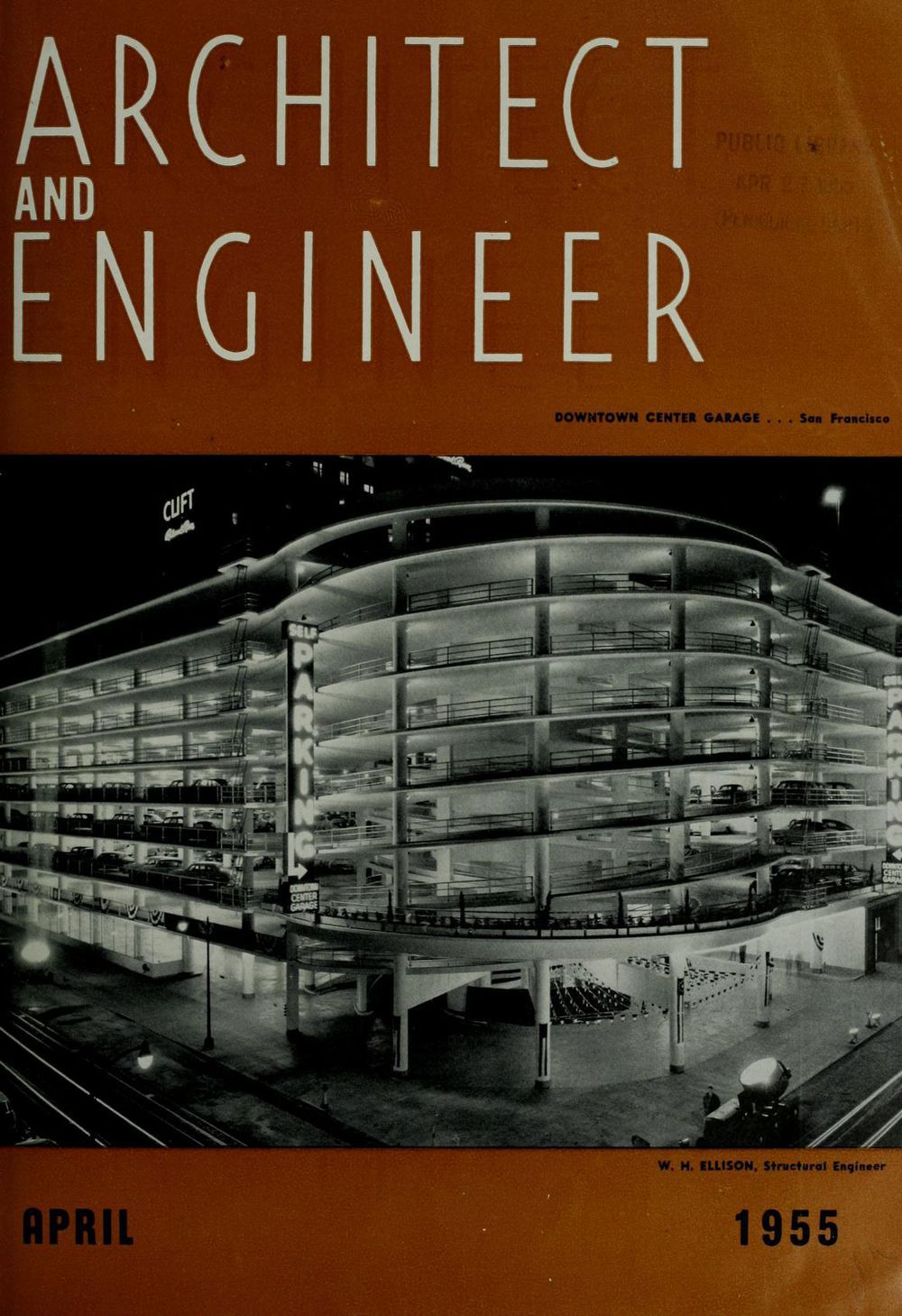 April 1955 issue of&nbsp;Architect and Engineer.&nbsp;