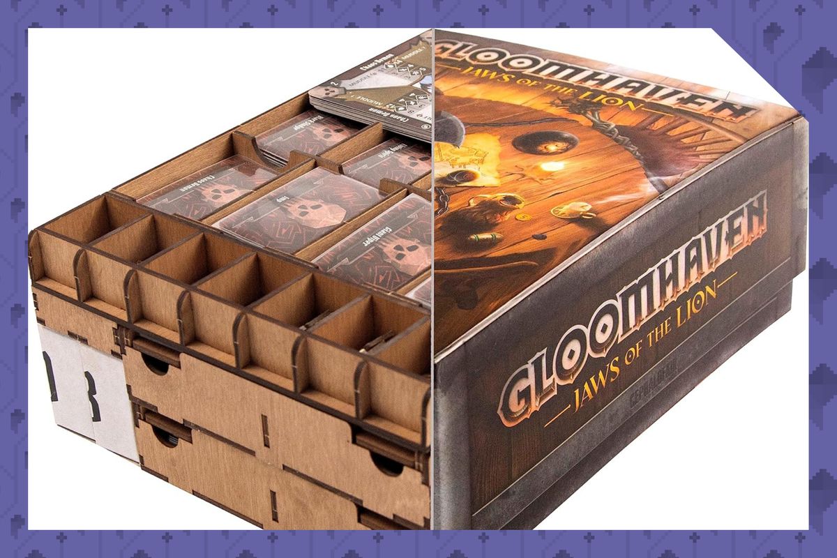 The Gloomhaven laser-cut organizer by Smonex looks like the fanciest board game box ever.