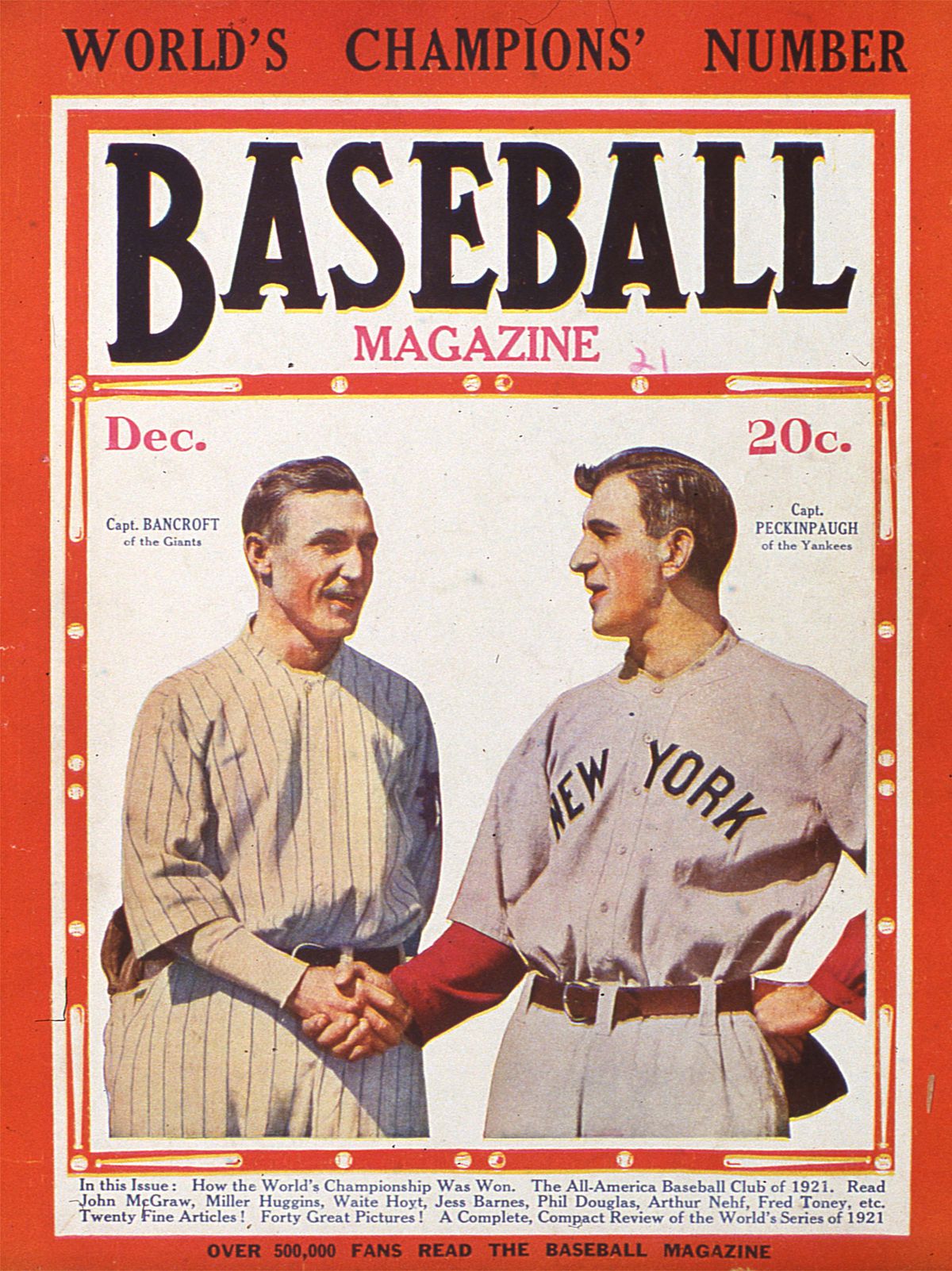 Baseball Magazine Cover With Bancroft &amp; Peckinpaugh