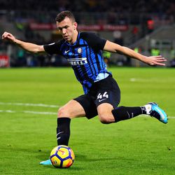 Ivan Perisic of FC Internazionale in action during the Serie A match between FC Internazionale and AS Roma at Stadio Giuseppe Meazza on January 21, 2018 in Milan, Italy.