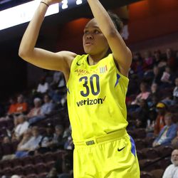 The Connecticut Sun take on the Dallas Wings in a WNBA preseason game at Mohegan Sun Arena in Uncasville, CT on May 8, 2018.