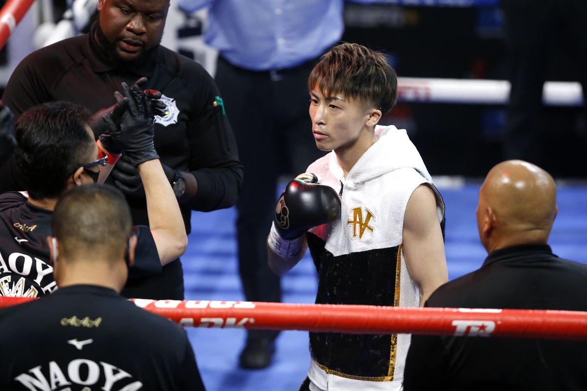 WBA/IBF bantamweight champion Naoya Inoue of Japan prepares for his title fight against Michael Dasmarinas of Philippines at Virgin Hotels Las Vegas on June 19, 2021 in Las Vegas, Nevada.