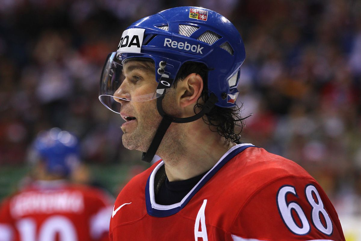 BRATISLAVA, SLOVAKIA - APRIL 30:  There's already speculation that Jaromir Jagr has the Montreal Canadiens on his short-list for a possible NHL return. (Photo by Martin Rose/Bongarts/Getty Images)