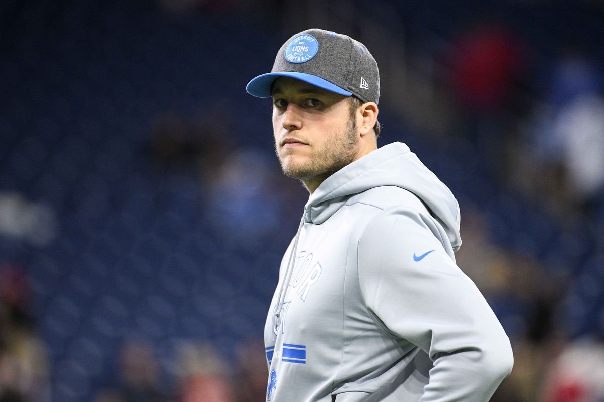 Detroit Lions quarterback Matthew Stafford before the game against the Tampa Bay Buccaneers at Ford Field.