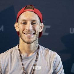 Mike Santiago poses at UFC 225 media day.