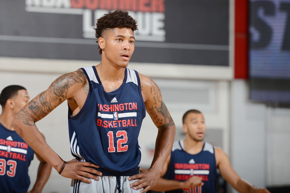 LAS VEGAS, NV - JULY 12: Kelly Oubre Jr. #12 of the Washington Wizards Looks on during the game against the D-League Selects on July 12, 2015 at the Cox Pavilion in Las Vegas, Nevada.