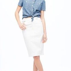 <a href="http://www.jcrew.com/womens_category/Collection/skirtspants/PRDOVR~92087/92087.jsp">Manon skirt</a> in white or blue denim, $168