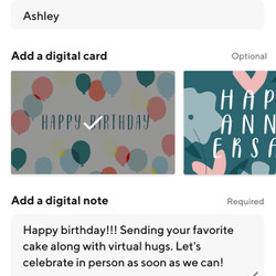 <em>Customizable digital cards to send along with gifts.</em>