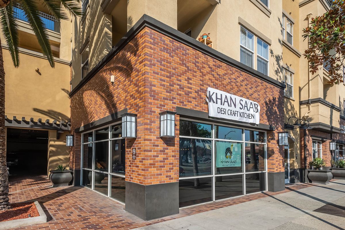 A brick exterior for an Orange County Indian restaurant.