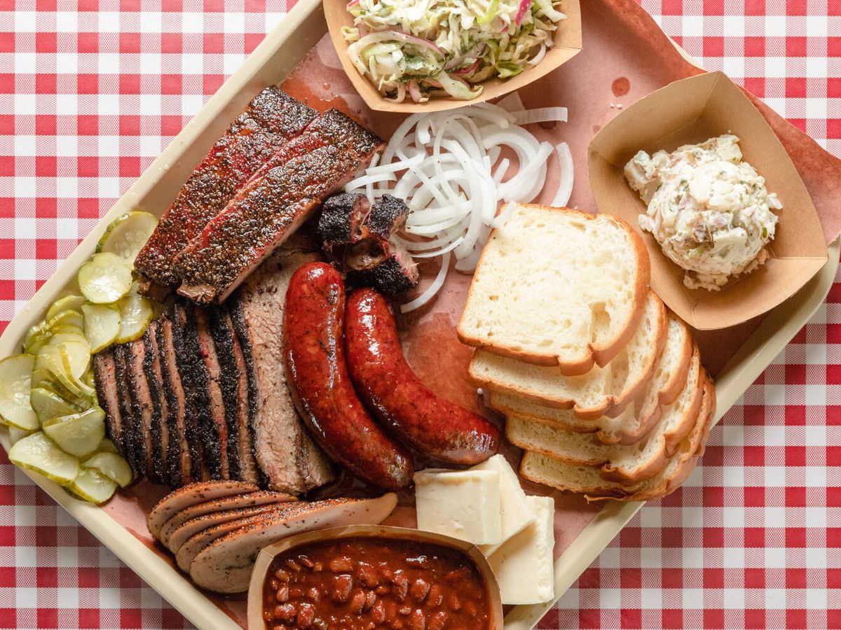 A barbecue plate from Goldee’s