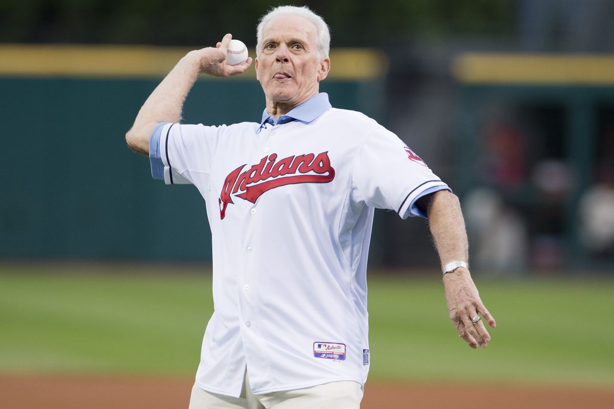 Rocky Calavito threw out the first pitch before last night's game in celebration of his 80th birthday
