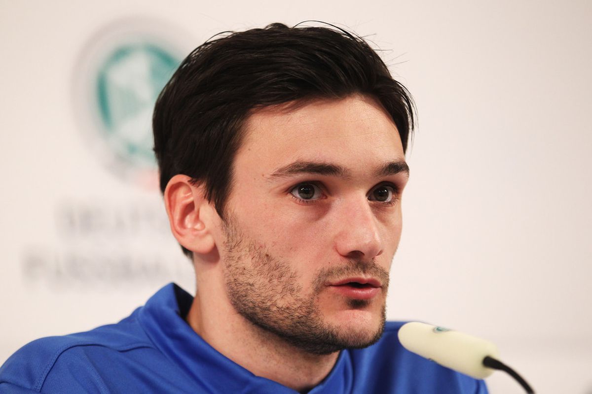 BREMEN, GERMANY - FEBRUARY 28:  Hugo Lloris of France attends the press conference of France at Weser stadium on February 28, 2012 in Bremen, Germany.  (Photo by Joern Pollex/Bongarts/Getty Images)
