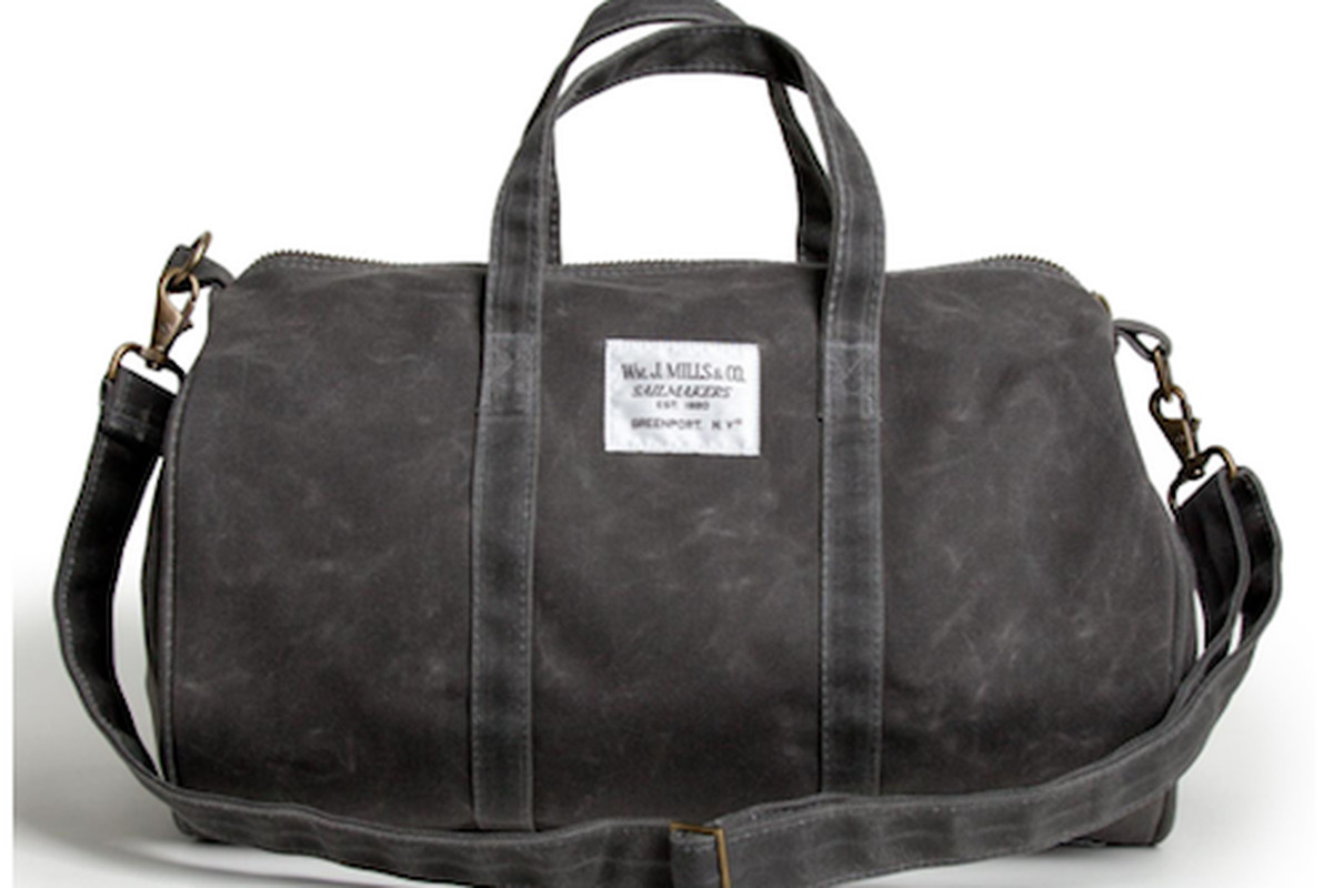 Shelter Island overnight bag, <a href="http://www.owenandfred.com/collections/bags/products/waxed-canvas-overnight-bag-gym-bag">$208</a>