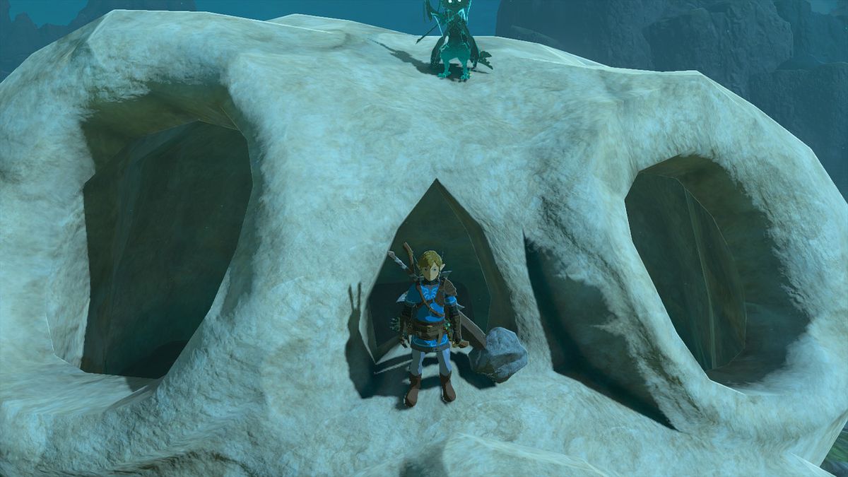 Skull entrance to the Maoikes Shrine in Zelda: Tears of the Kingdom