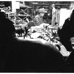 Earl Bascom is shown working in his sculpture studio. He and his youngest son, John, created their own bronze casting foundry.