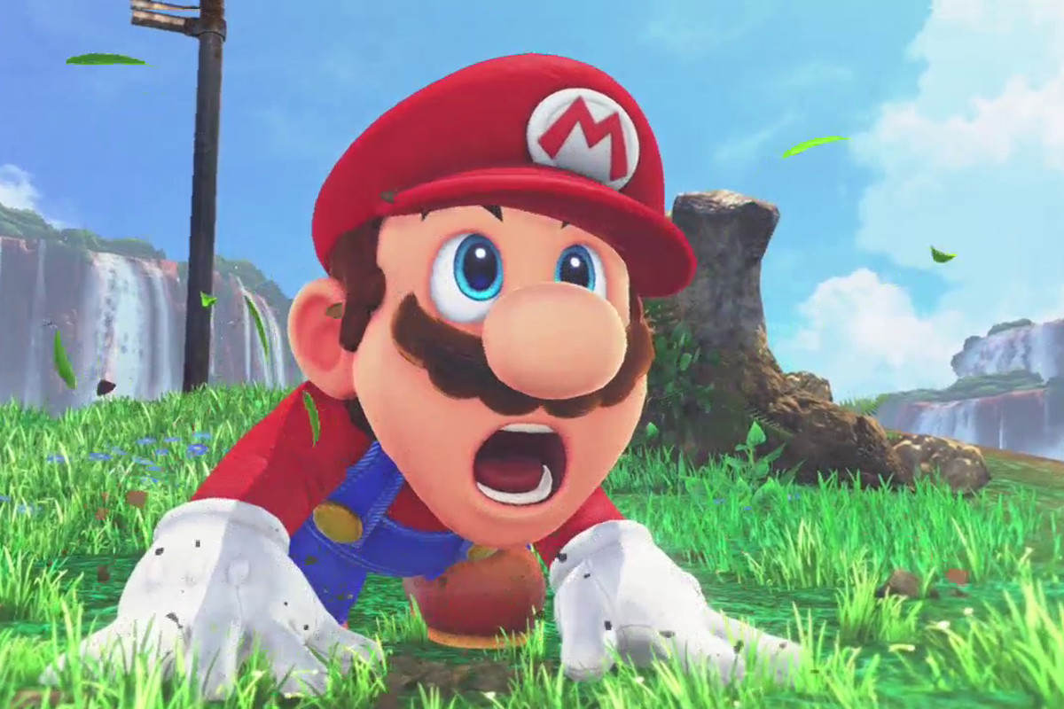 Super Mario Odyssey - shocked Mario