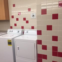East High School in Salt Lake City has at least 80 homeless students within the student body of 2,000. It recently converted two old small locker rooms into a washroom and shower facility, seen here on Tuesday, March 7, 2017. The new washing machines and dryers, as well as the towels, soap, shampoo and detergent came from community donations.