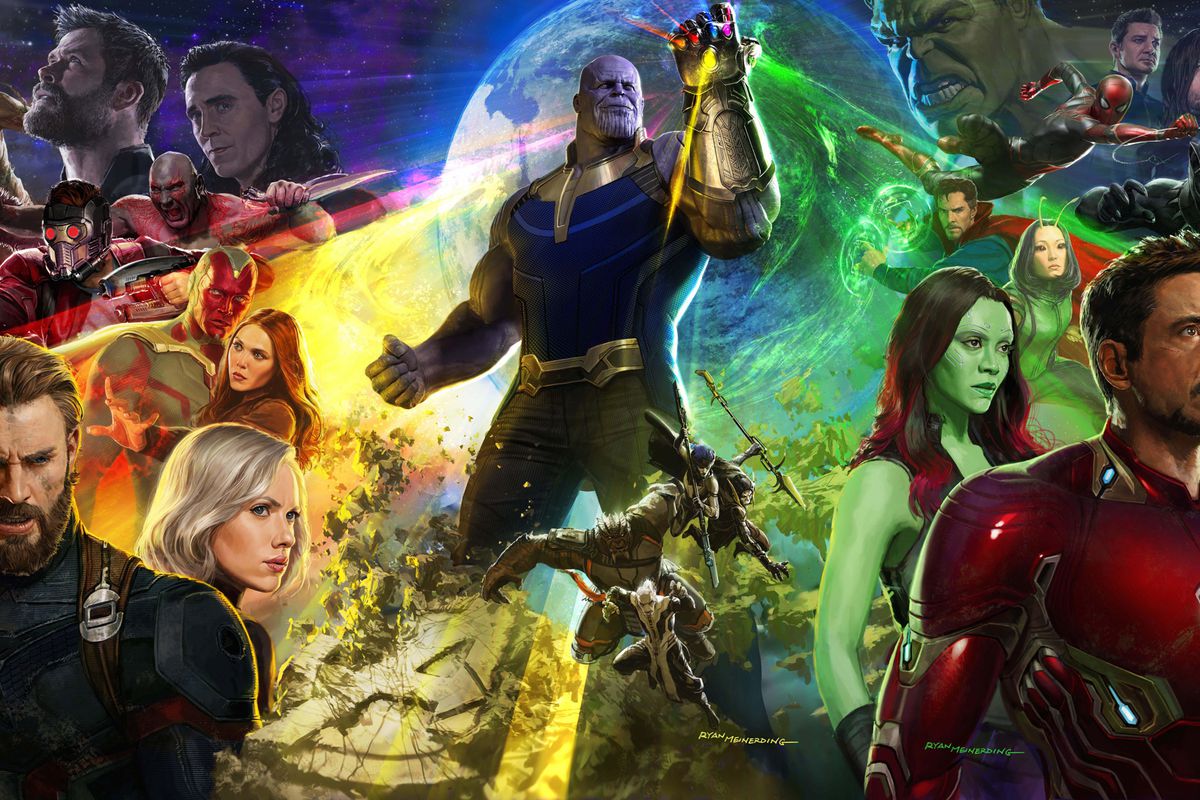 Avengers: Infinity War - artwork featuring a collage of all the characters