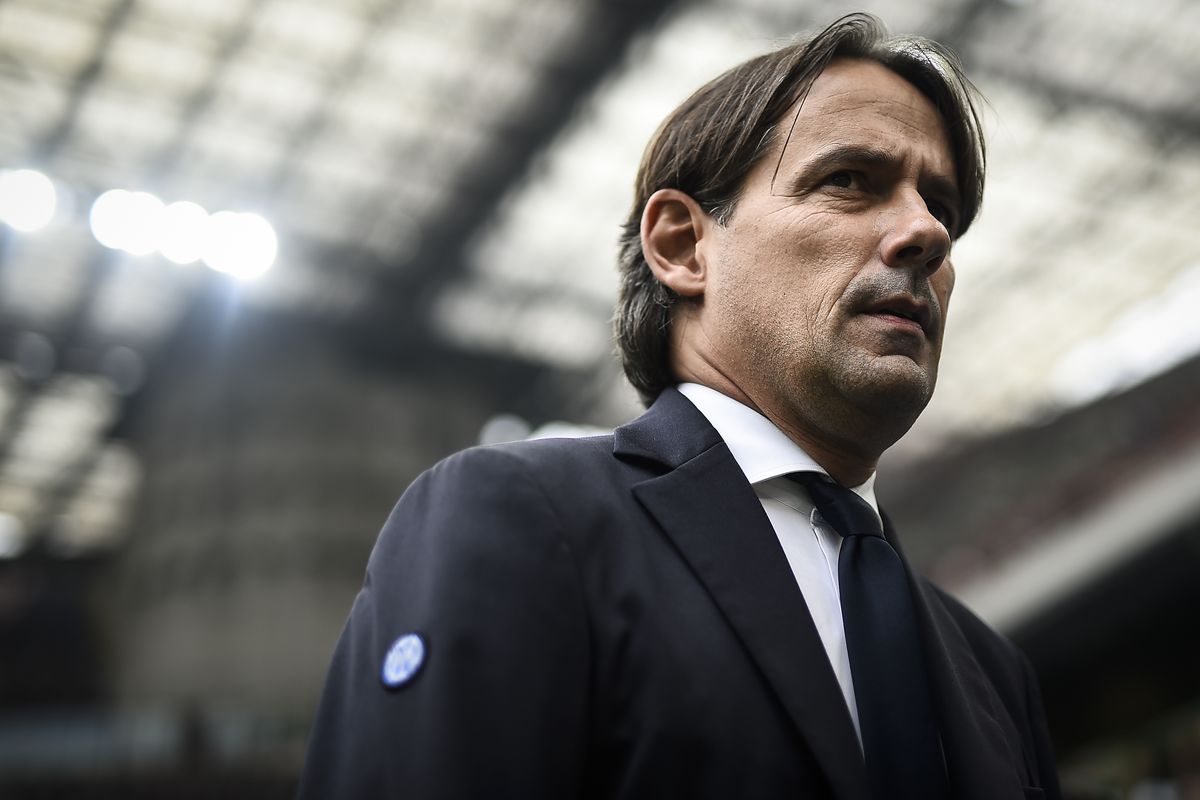 Simone Inzaghi, head coach of FC Internazionale, looks on...