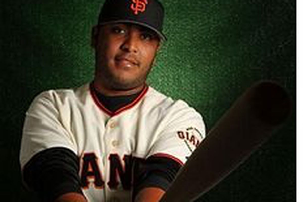 San Francisco Giants prospect Hector Sanchez (photo by Jed Jacobsohn, Getty Images)