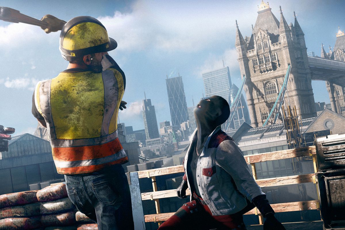 A construction worker hits someone with a wrench in Watch Dogs: Legion