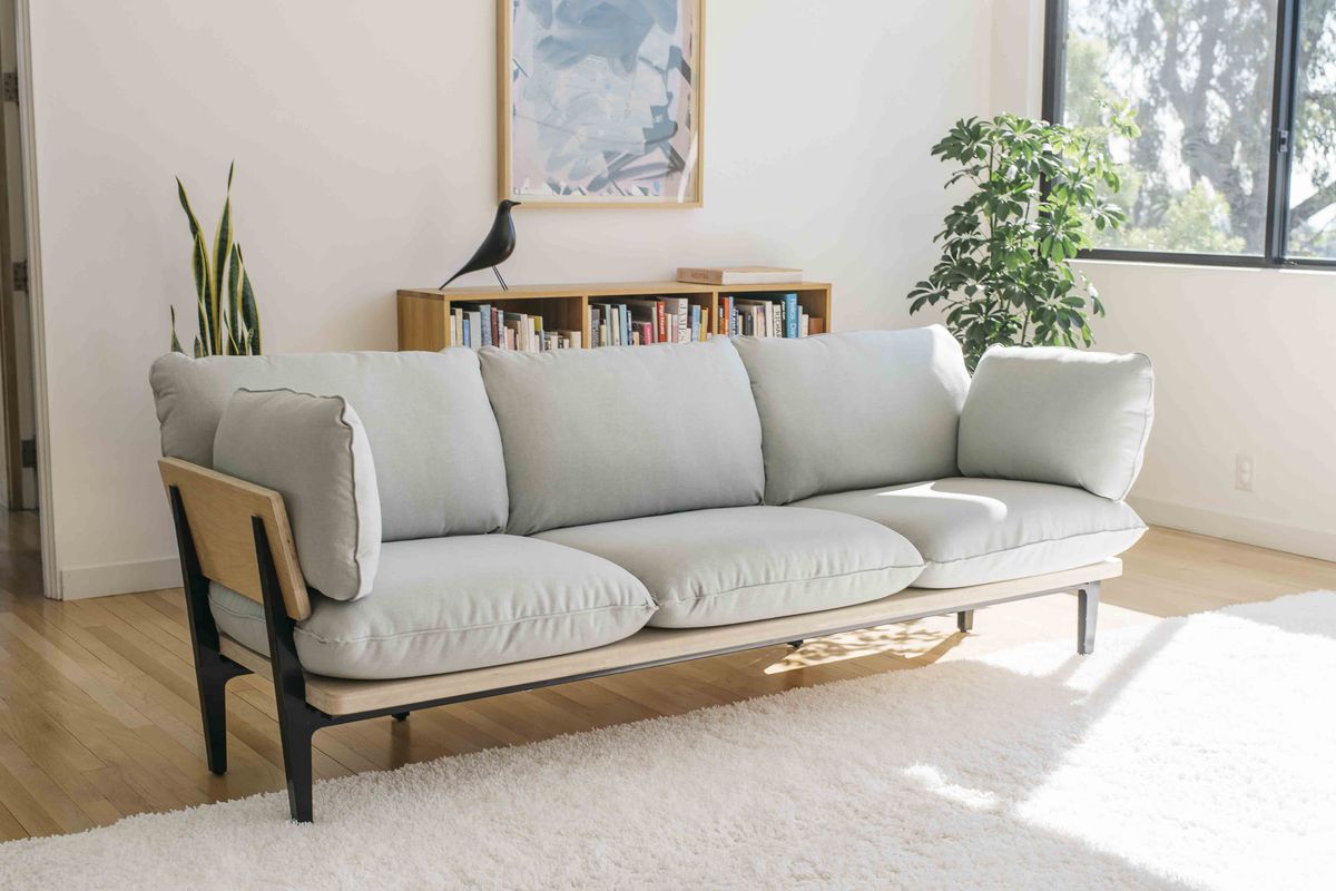 Sofa with wooden frame