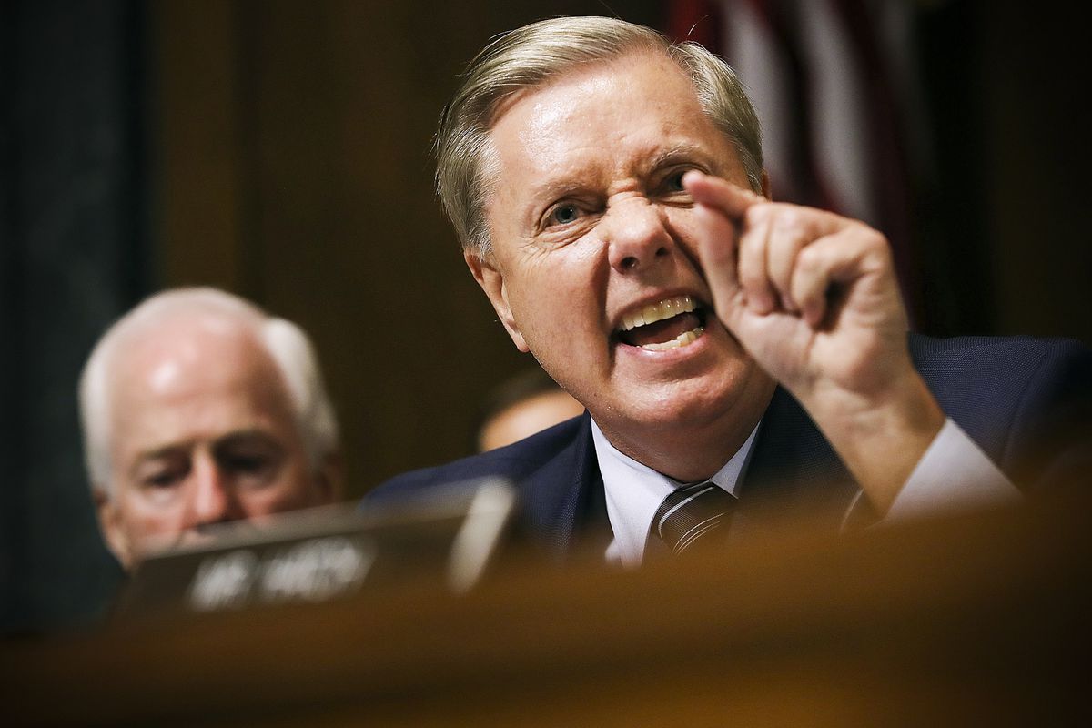 Senate Judiciary Committee member Sen. Lindsey Graham (R-SC) during his time to question Judge Brett Kavanaugh.