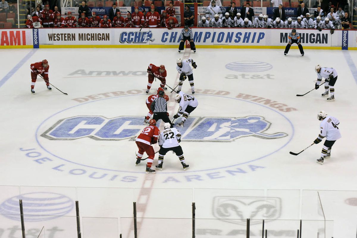 While the CCHA doesn't exist, and Joe Louis Arena won't host the 2013 Great Lakes Invitational, Detroit still is home to Western Michigan this weekend