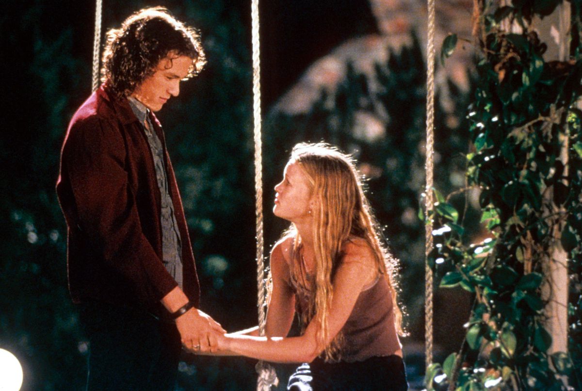 Heath Ledger and Julia Stiles in 10 Things I Hate About You.